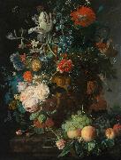 Jan van Huijsum Still Life with Flowers and Fruit oil painting